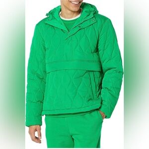 Amazon Essentials Mens Anorak Hooded Quarter-Zip Puffer Coat